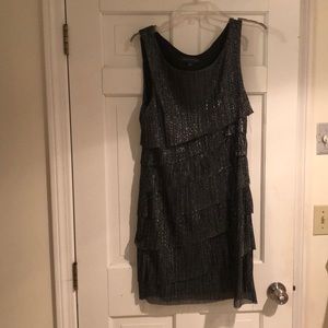 Layered black and silver dress
